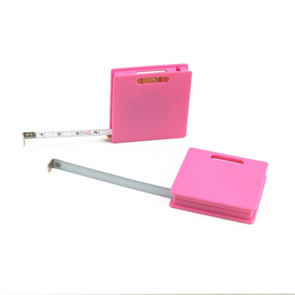 Wintape Cute Little Keychain Square Plastic Tape Measure Portable With Level Site Measurement Promotional Gift Product