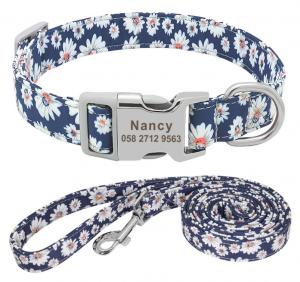 China Odm Oem Personalized Dog Collars And Leashes With Name Plate on sale