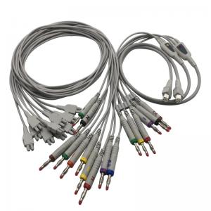Buy cheap Edan 18 leads ecg ekg cables for SE-18 SE-1515 Twin Pin Length TPU product