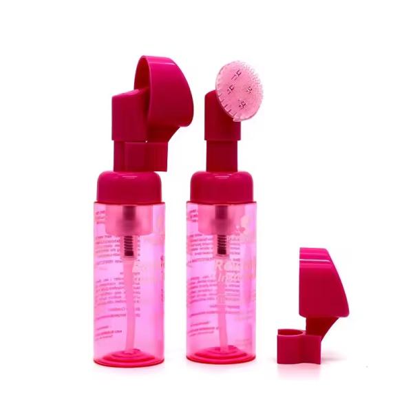 Personal Care Products 43mm Pink Heart Shape Silicone Brush Foam Pump with Custom Order Option