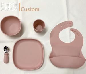 Buy cheap Baby Silicone Tableware Set Dishwasher Safe Feeding Gift With Silicone Cup Bowl Plate Bibs product