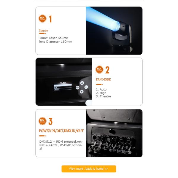 Outdoor 100W Laser Beam Moving Head Light IP66 Stage Effect Lights for Show Event