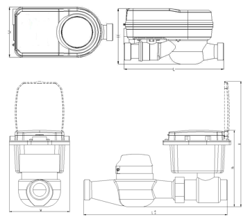 RF Card Prepaid Smart Water Meter With AMR High Reliable LXSZ-P100A