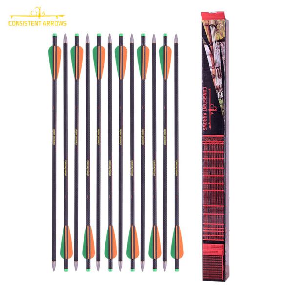 Hunting Arrows Id .300" ,7.62mm 18/20/22" 0.001" Straightness 3K Cross Woven Fiber,Crossbow Bolts Carbon Arrows