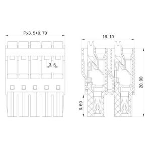 Screwless 3.5mm pitch pluggable spring clamp terminal block HEADER