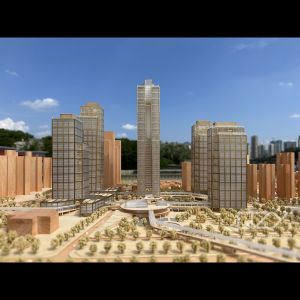 Acrylic Base Architectural Physical Model Xiamen Project JKP 1/500