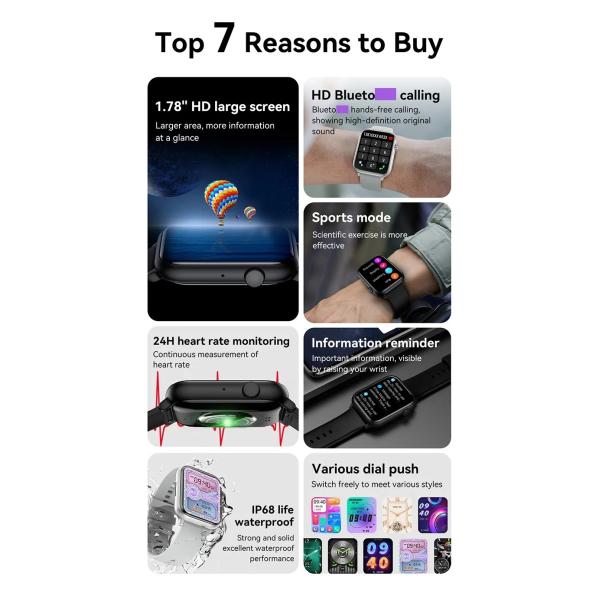 Practical Smartwatch With BT Calling , HK27 1.78" AMOLED Calling Smartwatch