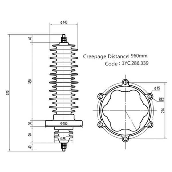 Vandal Proof Epoxy Resin Bushing Busbar Support Insulator 24kV