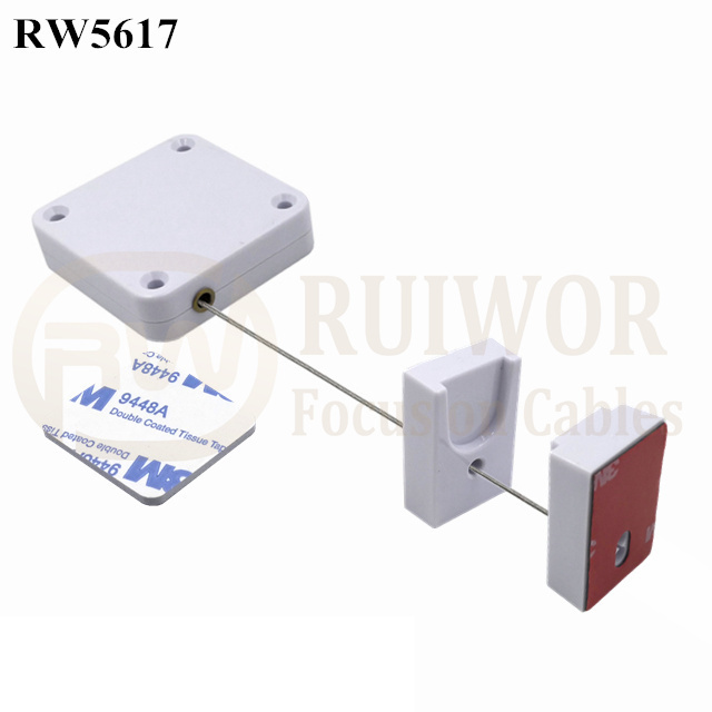 RW5617 Square Heavy Duty Retractable Cable Plus Magnetic Clasps Cable Holder