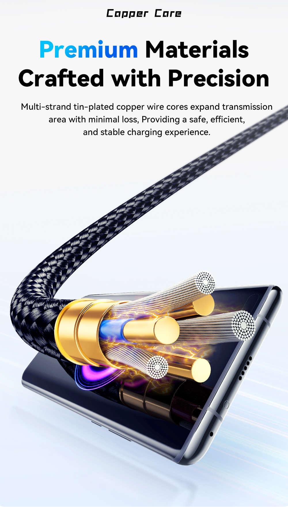 USB 2.0 Type C Charging Cable USB A To USB C 120W ES-X47