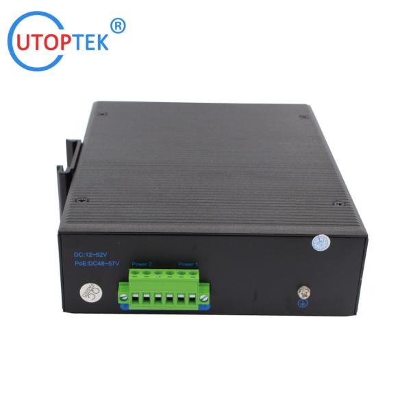 Industrial 16x10/100/1000Mbps RJ45 ports network switch DIN Rail IP40 4KV -40 ~+85 ℃ power input support: DC10~52V