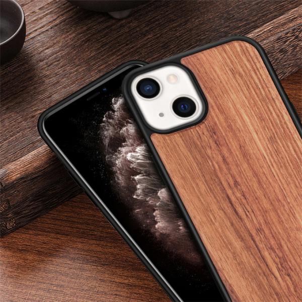 TPU Real Natural Walnut Wood Cell Phone Case Shockproof