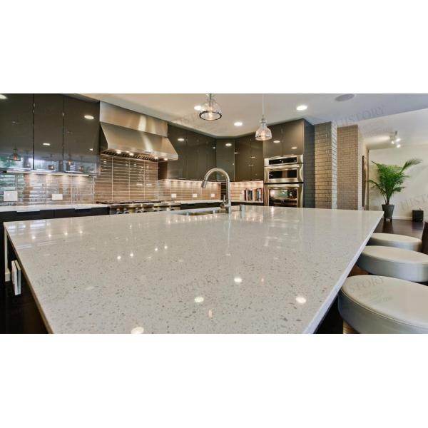 Artificial Beige Quartz Stone Slabs For Kitchen Countertop