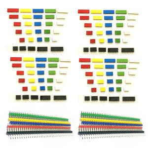 Buy cheap 150pcs Colored 2.54mm Single Row Straight Pin Header X30 Female Socket X120 Gold Plated product