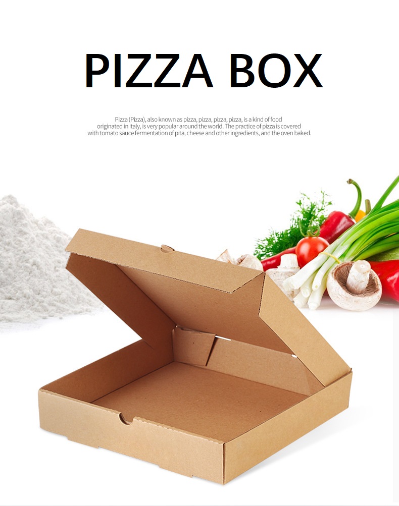 Black Octagon Round Pizza Box Kraft Corrugated Paper Packaging Bulk OEM
