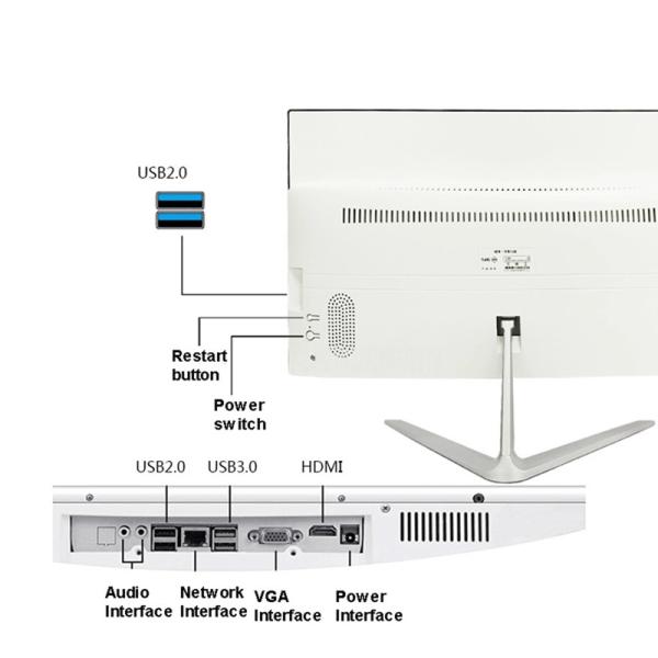 All In One Pc Intel Core I7 I3 I5 AIO Desktop Computer H410 H510 H610 23.8 Inch