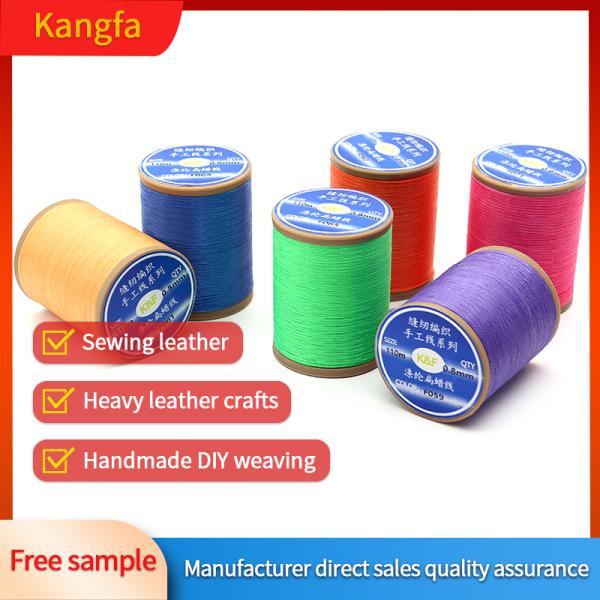 Flat Wax Flat Lines 0.8mm Leather Polyester Waxed Thread for Handmade DIY Sewing Tool