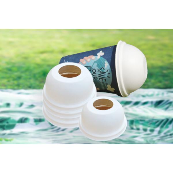 80 90mm Biodegradable Bagasse Cup Lids For Hot Cold Drinking