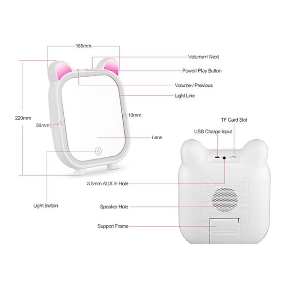 Multi - Function Portable Bluetooth Speakers Touch Control With 8 Colors Lamps