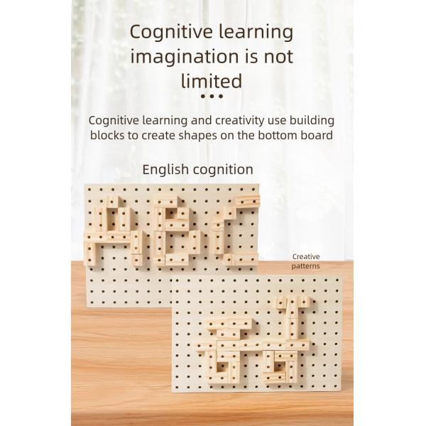 Natural Wooden Children's Early Education Creative Construction Building Bricks Block Puzzle Toys Kids Diy Assembly Set