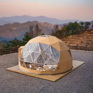 Buy cheap Luxury Large Glamping Tent Outdoor Geodesic Dome Tent Event Dome Outdoor With Shower Toilet, Canopy Gazebos Screen product