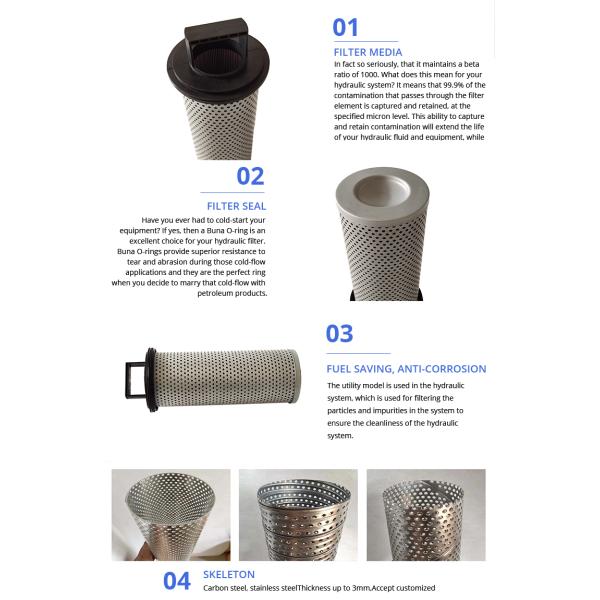 Stainless Steel Hydraulic Oil Filter Element V3092408 V3092308