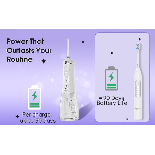 Factory Price Newest Led Lpx7 Cordless Power Floss 2 in 1 Water Flosser and Sonic Toothbrush