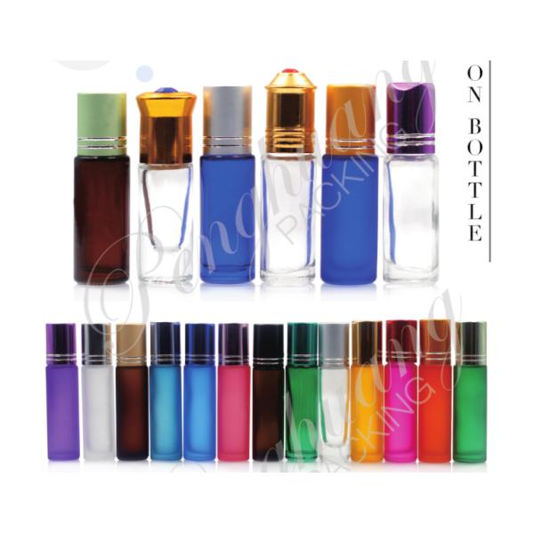 Customized Round 3ml Clear Glass Roller Bottles With Aluminum Gold Cap
