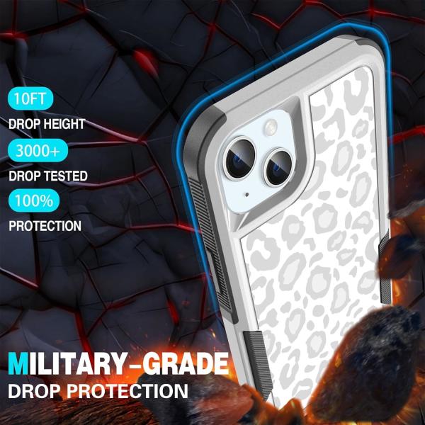 [5 in 1 for iphone 15 Plus Case,with 2 Pack Screen Protector + 2 Pack Camera Lens Protector,Heavy-Duty Tough Rugged