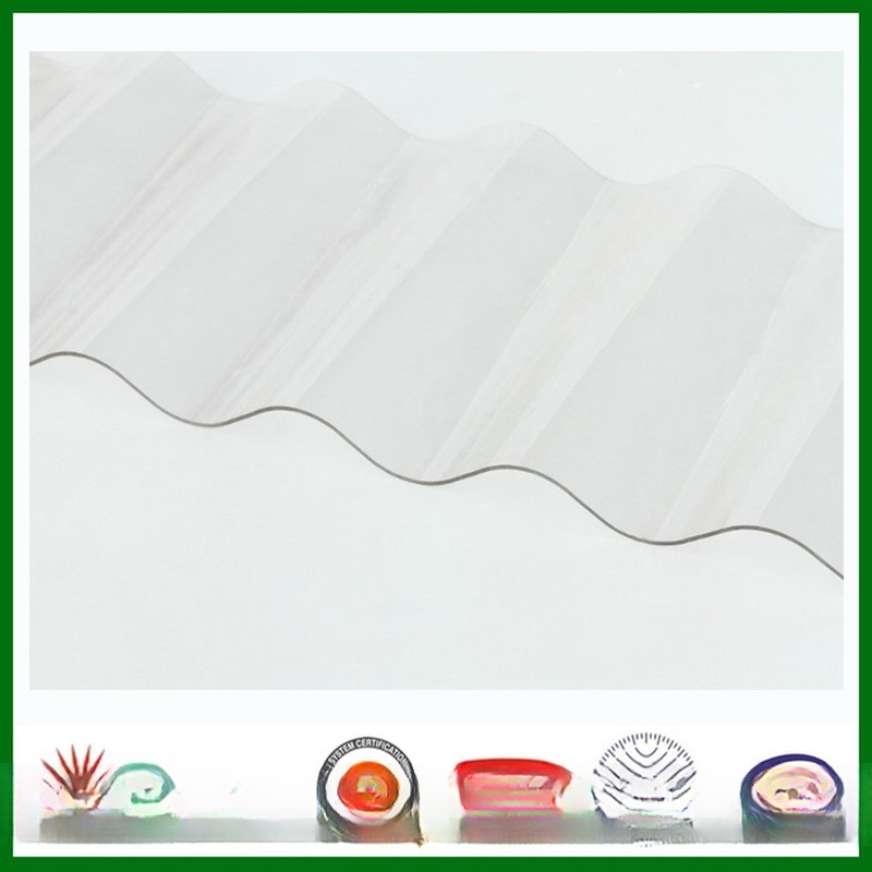 Polycarbonate Corrugated Plastic Skylight Sheet Customized Length 0.8mm-2.8mm