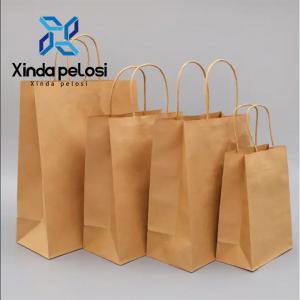 Buy cheap Brown Kraft Paper Bag With Handle Food Packing Bag Biodegradable Machines Making product