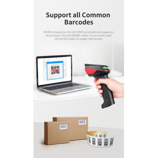 Handheld Wired 1D 2D QR Bar Code Reader Barcode Scanner for Receipt Cash Register Inventory Bank Cheque Management