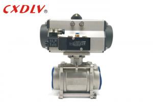 Buy cheap 3 Pieces Screw Thread Pneumatic Actuated Ball Valve Double Acting With Solenoid Valve product