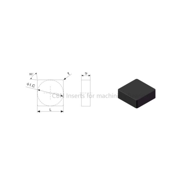 High Efficiency Hard Turning Inserts / Cbn Solid Insert Cubic Boron Nitride Body