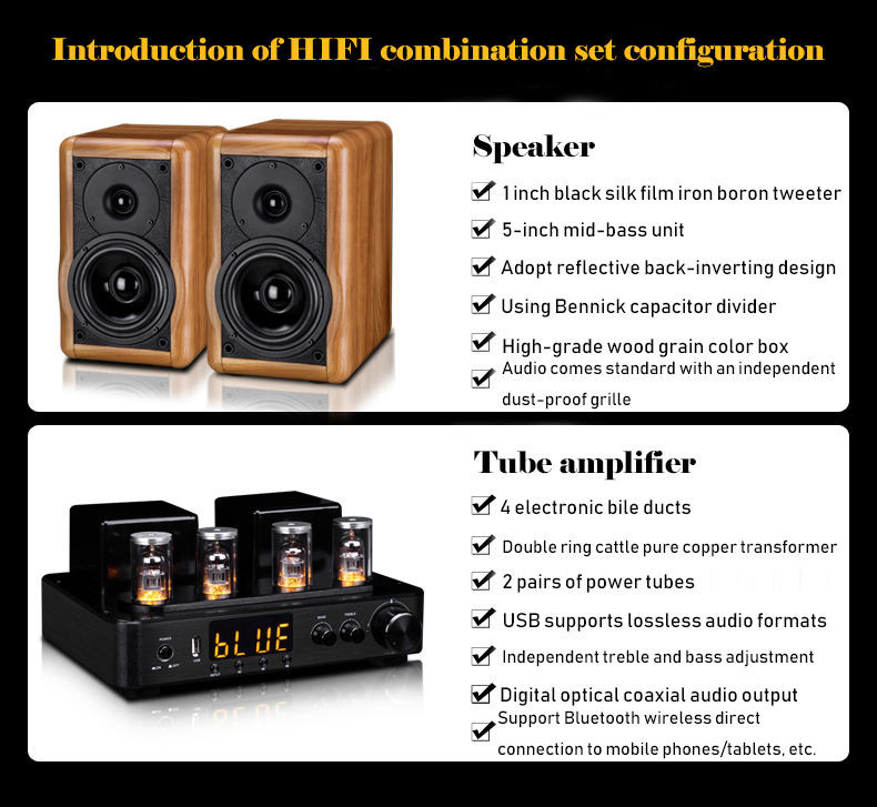 5 Inch Medium Bass Hi Fi Bookshelf Speakers For Indoor Home