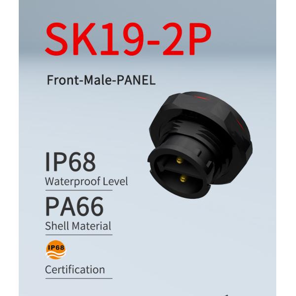 Multi Core M19 5 Pin Waterproof Panel Mount Connector