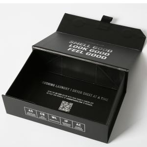 Cardboard Magnetic Folding Box With Ribbon , Book Shaped Magnetic Packaging