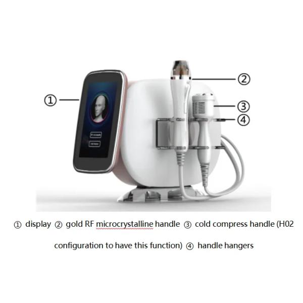 Portable Gold Rf Fractional Microneedle Machine Face Lifting Wrinkle Removal Device Skin Tightening With Cold Hammer