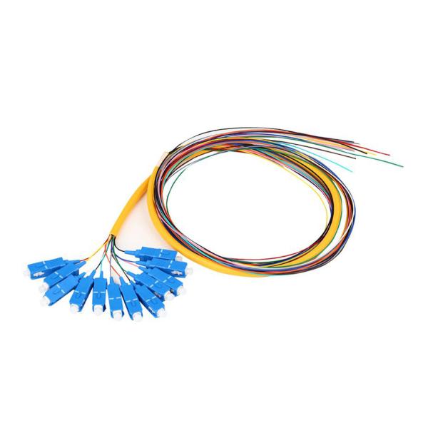 12 Cores Fan Out Fiber Optic Pigtail Waterproof , SC PC Pigtail For Couples