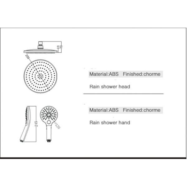 Ultra-Thin Round Zinc Alloy Shower Head With Test Model Spout Material Wall Mounted