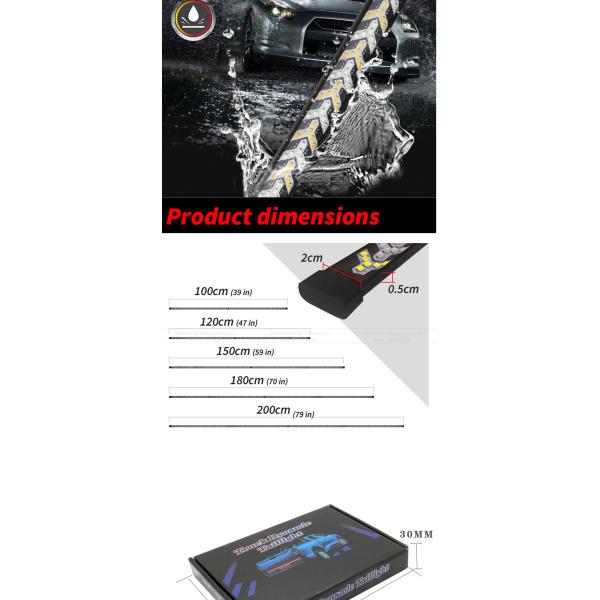 Pickup Truck Arrow Car Headlight LED Tube Strip Flowing Turn Signal Tail Light Sequential Scanning