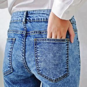 Buy cheap Custom Blue Women Denim Skinny Jeans Color Fade Proof Full Length Eco Friendly product