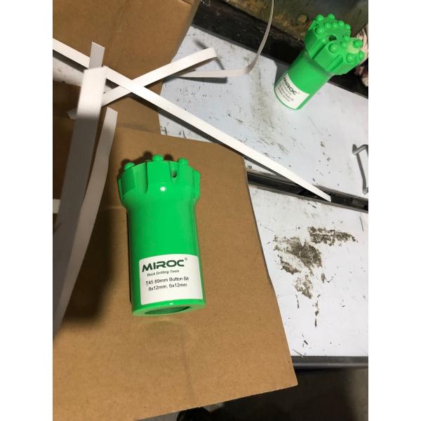 Green T45 Retrac Body Button Drill Bit With 14 Carbide Diameter 76mm