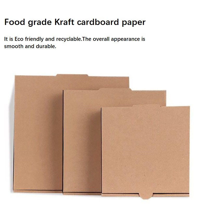 Black Octagon Round Pizza Box Kraft Corrugated Paper Packaging Bulk OEM