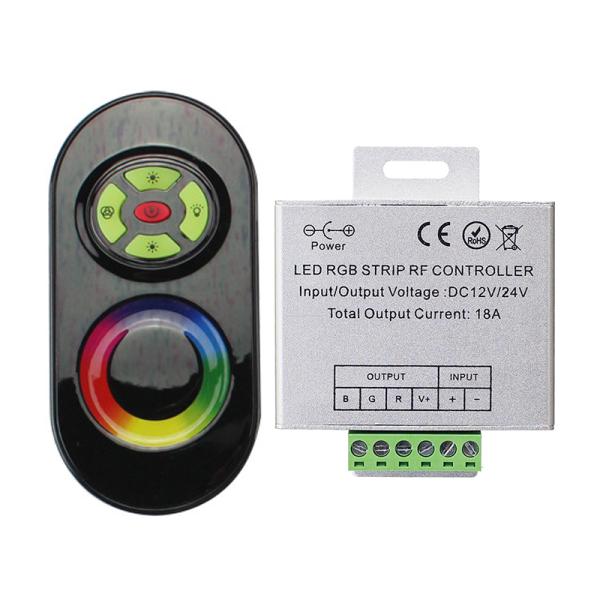 RF Touch Remote RGB LED Strip Controller DC 12V 18A For RGB LED Strips