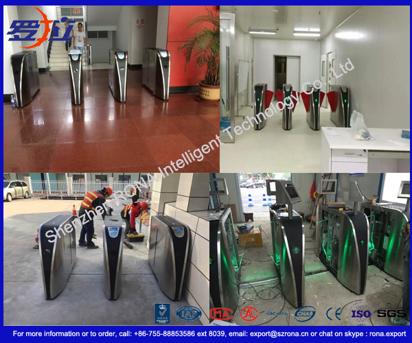 Standard Electric Access Control Turnstile Entry Systems Flap Barrier Gate SS High Speed