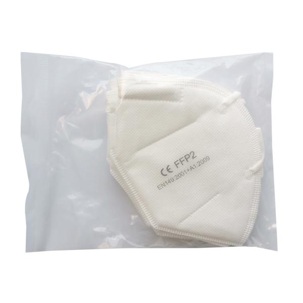 Earloop Type 3D Foldable FFP2 Mask White Color Non Irritating Dust Prevention