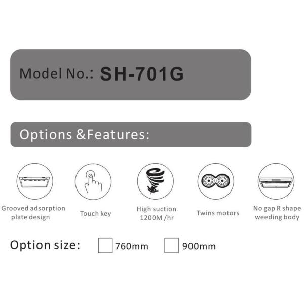 Cooking Appliances Touch Ventilating Fan Range Chimney Hood Wall Mounted