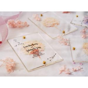 acrylic invitation magnetic wedding and envelope card double layers flower