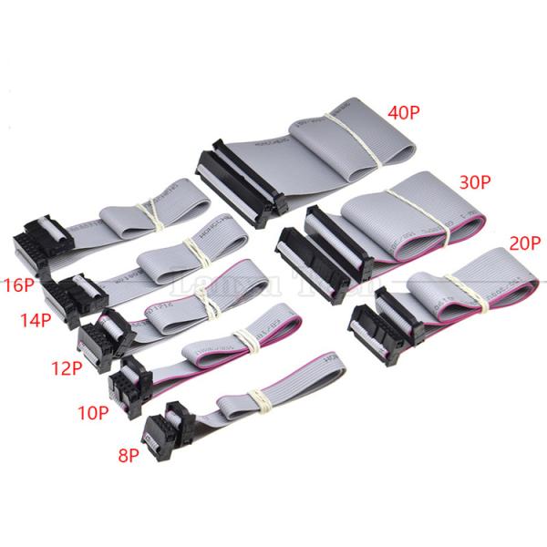 IDC 2.54mm Connector 8 10 12 14 16 18 20 30 40 50 60 PIN 1.27mm Pitch Grey Flat Ribbon Cable